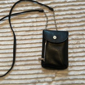 Cute black for cell phone and cards or cash, super cute